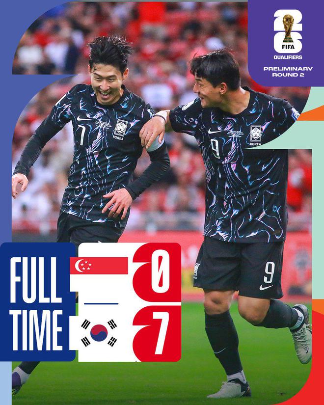 孙兴慜双响!韩国7-0狂胜新加坡晋级 下轮将战国足