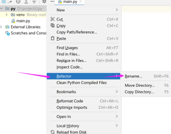 pycharm文件重命名怎么弄