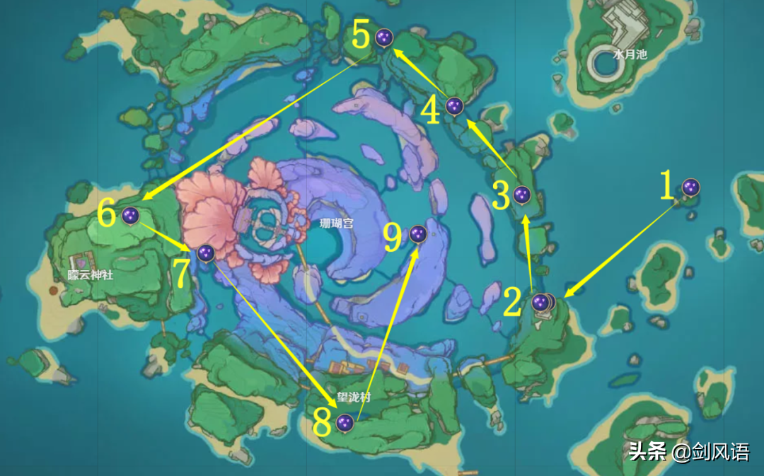 原神海祇岛机关解密攻略（原神海祇岛9个机关位置在哪）