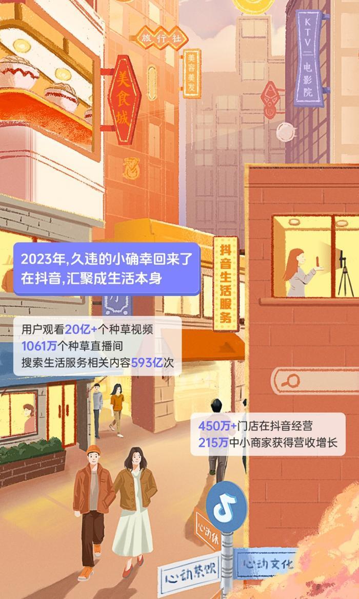 抖音生活服务发布《2023年度数据报告》 用户搜索相关内容593亿次